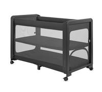 LIONELO Patty Lit Bébé Parapluie 5-en-1, Cododo et Lit de Voyage à Deux Niveaux (0-36 Mois jusqu’à 15 kg), Autonome et Parc, Pliable Rapide, Matelas T25 2 cm, Roues avec Frein, Sac de Transport, Gris