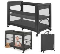 lionelo Patty Lit Parapluie avec Matelas 5 en 1, Lit Parapluie Bebe Cododo, Lit De Bebe, Parc Bébé Pliant avec Sac Et roulettes, De La Naissance À 15 Kg