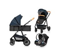 LIONELO® Poussette 3 en 1 Poussette Combi Voiture-Chariot Blue Navy