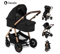 Lionelo Poussette 3 en 1 Amber – landau, nacelle fixe, siège sport & auto, sac