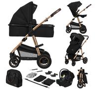 Lionelo Poussette 3 en 1 Amber – landau, nacelle fixe, siège sport & auto, sac
