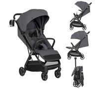 LIONELO Poussette Bébé Bess jusqu'à 22 kg de 6 mois à 4 ans Roues Pivotantes en PU 360 ° Pliage avec Une Main, Dossier Réglable, Canopy Imperméable Poids Léger 7,5 kg, Panier à Courses (Grey)