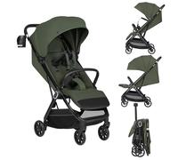 LIONELO Poussette Bébé Bess jusqu'à 22 kg de 6 mois à 4 ans Roues Pivotantes en PU 360 ° Pliage avec Une Main, Dossier Réglable, Canopy Imperméable Poids Léger 7,5 kg, Panier à Courses (Green)