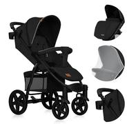 Poussette canne tout terrain LIONELO Annet Plus - Jusqu'à 22 kg - Grandes roues - Accessoires - Noir