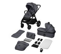 Lionelo poussette combinée Layla 2en1 nacelle et buggy jusqu'à 22n kg, nacelle jusqu'à 9 kg, rouesPolyuréthanepivotantes à 360°, capote XXL - Gris