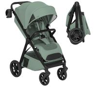 Lionelo Poussette de lit, petite taille, pliable jusqu'à 22 kg, avec | Dri-Seat Ventilé, Roues PU avec Suspension, ThermBag, Porte-Gobelet, Chancelière, Moustiquaire, Habillage Pluie et Capote XXL