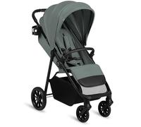 LIONELO Poussette Emerald jusqu'à 22 kg de 6 m à 4 ans Roues Pivotantes EVA 360° Pliable Avec Une Main, Dossier Réglable, Canopy Imperméable UPF50+, Grand Panier (Green)