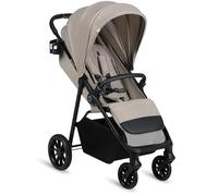 LIONELO Poussette Emerald jusqu'à 22 kg de 6 m à 4 ans Roues Pivotantes EVA 360° Pliable Avec Une Main, Dossier Réglable, Canopy Imperméable UPF50+, Grand Panier (Beige)