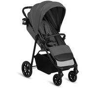 LIONELO Poussette Emerald jusqu'à 22 kg de 6 m à 4 ans Roues Pivotantes EVA 360° Pliable Avec Une Main, Dossier Réglable, Canopy Imperméable UPF50+, Grand Panier (Grey)