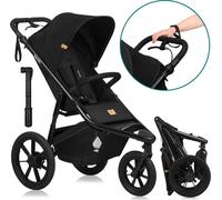 Lionelo Poussette jogging à trois roues AZURA de 6 mois à 22 kg Dossier inclinable en position allongée Amortissement complet Capote XXL