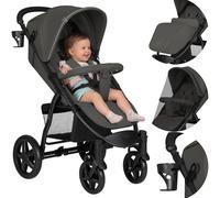 Lionelo Poussette bébé Annet Plus – à 22 kg, dossier inclinable, auvent fenêtre, roues EVA