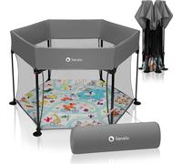 Lionelo Roel Parc bébé jusqu'à 15 kg Grand format Forme hexagonale Gris