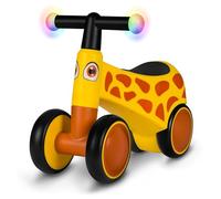 LIONELO Sammy Rider pour Enfants de 1 à 3 Ans, Porteur 4 Roues jusqu'à 25 kg, Poignées Antidérapantes avec Éclairage, Siège Ergonomique 3 Modèles, pour Garçons et Filles (Yellow)