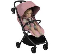 Lionelo Sia Poussette Compacte jusqu’à 22 kg Se Plie et Tient Debout, Léger 5,9 kg, Position Allongée Capote XXL UPF50+ Imperméable, Boucle Magnétique Grand Panier 3 kg (ROSE PÂLE)