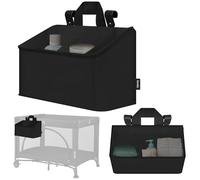 lionelo Sidepocket Moyen Organiseur de Table à Langer, Range-Couches Bébé | 43 x 15 x 23 cm, poches pour couches, lingettes et vêtements, structure renforcée, lavage à la main à 30°C, Noir