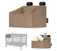 Lionelo Sidepocket Petit organiseur de lit d'enfant à suspendre | Poches pour couches, lingettes et vêtements, montage facile, pour lit, poussette ou table à langer, lavage à la main, Beige