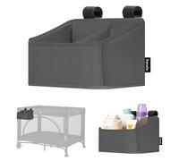 Lionelo Sidepocket Petit Organiseur de Table à Langer, Range-Couches Bébé | 26 x 12 x 15 cm, poches pour couches et lingettes, pour lit ou poussette, montage facile, lavage à la main à 30°C, Gris