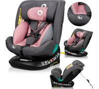 Lionelo Siège auto Bastiaan One i-Size, de la naissance à 12 ans, de 0 kg à 36 kg, Dri-Seat, 360 degrés - Pink Rose