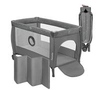 LIONELO Stefi lit bebe bebe jusqu'à 15 kg, entrée latérale, dispositif de protection contre le pliage accidentel LockGuard, système de pliage rapide, sac de transport (GREY) (Multicolor)