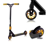 Lionelo Stunt Scooter Whizz Cityroller Kickscooter trottinette pour enfants Funscooter en aluminium anodisé extra-fort, ABEC-9 - Noir Jaune