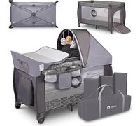 Lionelo Sven Plus en GRIS Lit de voyage pour enfants avec table à langer Lit de bébé
