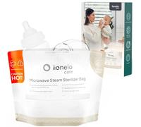 LIONELO ThermBag - Lot de 8 sacs de stérilisation pour micro-ondes - Réutilisables - Sans BPA - Pour biberons, tétines, tire-lait - 90 secondes - Stérilisation rapide - Idéal en voyage
