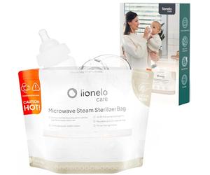 LIONELO ThermBag - Lot de 8 sacs de stérilisation pour micro-ondes - Réutilisables - Sans BPA - Pour biberons, tétines, tire-lait - 90 secondes - Stérilisation rapide - Idéal en voyage