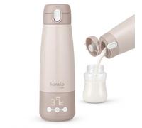 Lionelo Thermup Bottle Chauffe-Biberon Portable 350 ml, Lait et Eau, Voyage | Sans Fil, 150 ml à 37°C en 3,5 min, maintien au chaud 20 h, 5 températures 37-55°C, fermeture étanche, léger, recharge USB-C