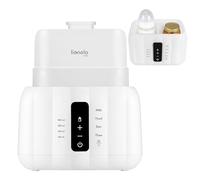 Lionelo Thermup Duo Chauffe-biberon électrique 6 en 1 avec double chambre, chauffe-lait et lait, décongélation sûre et rapide, stérilisation, maintien au chaud, panneau tactile, sans BPA