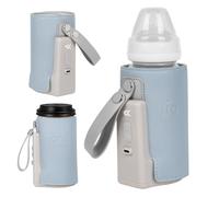Lionelo Thermup Go Plus Chauffe-Biberon Portable, 5 Températures, 38-50°C | Sans fil, autonomie jusqu’à 8 h, USB-C, écran LCD, large bande auto-agrippante, silencieux, biberons 52-70 mm, Bleu Ciel