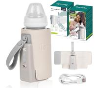 LIONELO Thermup Go Plus Portable Chauffe Biberon, Garde les Liquides au Chaud, 5 Températures de Fonctionnement de 38 à 500°C Chargement USB, 8h de Fonctionnement Silencieux Écran LCD