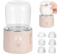 Lionelo Thermup Swift Chauffe-biberon mobile pour bébé en déplacement, sans fil, batterie de 5000 mAh, 90 ml en 3 minutes à 37 °C, USB-C, écran tactile, 4 niveaux de 37 à 50 °C, maintien au chaud