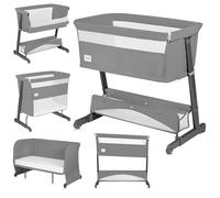 lionelo THOMI Plus 5 en 1 Lit Bébé sur Pied, Convertible jusqu'à 9 kg, pour Un Enfant Plus Âgé jusqu'à 30 kg, Parc Enfant Jusqu'à 15 kg, Canapé-Lit jusqu'à 100 kg Réglable en Hauteur, 2 Roues