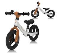 lionelo Toni Draisienne Enfants de 18 Mois à 30 kg, Roues en Caoutchouc PU 25 cm, Repose-Pieds Panier Siège et Guidon Réglables, Poignée Antidérapante, Poids Léger 2,3 kg, Sonnette (Beige)