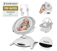 Lionelo Transat Bella SET 2in1, 360 degrés, rotation électrique, pour bébés jusqu'à 9 kg, dossier inclinable - Gris