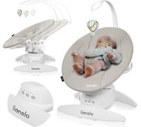 LIONELO Iris Transat Balancelle Électrique Pivotante 360 o pour Bébés jusqu'à 9 kg Dossier Réglable, 5 vitesses de Balancement, Sangles de Sécurité Antidérapantes (Beige)