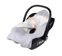 LIONELO Travel Swaddle Blanket Couverture Chaude pour Siège Auto, Porte-bébé, Poussette Toute l'Année Couverture Douce pour Bébé 90x90 cm Fermeture Velcro, 100% Coton (Grey)