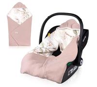 Lionelo Couverture de voyage chaude Swaddle 90x90 cm 100% coton Fermeture Velcro Beige