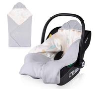 Lionelo Couverture Swaddle de voyage 90x90 cm 100% coton Velcro Gris toute l'année