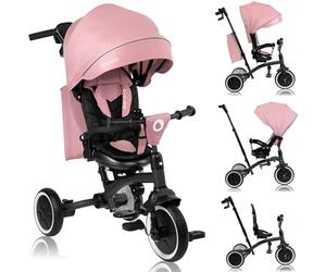 Lionelo Tris Plus Tricycle Bébé Évolutif de 9 Mois à 5 Ans, Siège 360° | Jusqu’à 25 kg, pliable et compact, roues PU increvables, dossier réglable, poignée parent 80-100 cm, sac inclus