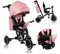 LIONELO Tris Plus Tricycle Multifonctionnel de 9 Mois à 5 Ans jusqu'à 25 kg, Poussette bébé, Grandes Roues en PU Siège Pivotant Dossier Réglable à360° Réglage Dossier sans Outils