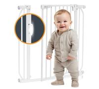 LIONELO Truus Slim LED - Barrière de sécurité bébé - 75-105 cm - Fixation par pression - Ouverture à double sens - Blanc