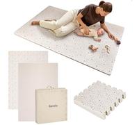 LIONELO YOKA Tapis de Jeu Puzzle 6 pièces pour bébés et Tout-Petits 173 × 116 x 1,5 cm, Double Face, Non Toxique et inodore, antidérapant, Facile à Nettoyer, Beige