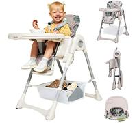 Lionelo Zanna Chaise Haute Bébé Pliable, 4 Hauteurs, Dossier 3 Positions