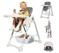 Lionelo Zanna Chaise Haute Bébé Pliable, 4 Hauteurs, Dossier 3 Positions