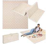 Lionelo Zora Tapis d'éveil pliable en XPE pour bébé 180 × 201 × 1,5 cm, extra épais, sans substances nocives, antidérapant, design des deux côtés, avec sac de transport