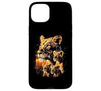 Lioness Cubs Africain Coucher de soleil Famille Lion Cubs Coque pour iPhone 15 Plus