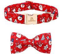 Lionheart Glory Collier Noeud Noel Imprimé Père Noël Réglable pour Petits Chiens Fille Garçon Animal Cadeau