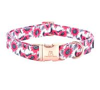 Lionheart glory Collier pour chien avec imprimé floral rose mignon collier printemps réglable doux collier pour chien fille collier pour animaux de compagnie de taille moyenne cadeau pour animal