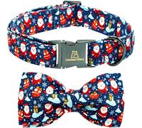 Lionheart glory Collier pour chien avec nœud papillon - Collier de Noël pour chiens de taille moyenne - Réglable - Doux et robuste - Avec nœud papillon - Pour fête